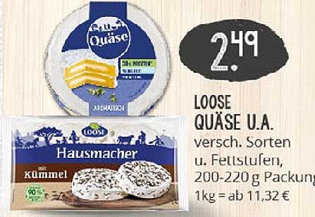 LOOSE QUÄSE U.A. verschieden Sorten und Feinstufen, 200-220 g Packung