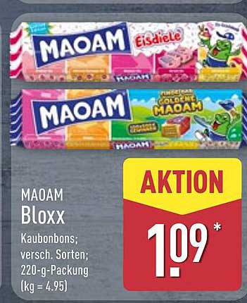 MAOAM Bloxx Kaubonbons - Verschiedene Sorten, 220-g-Packung