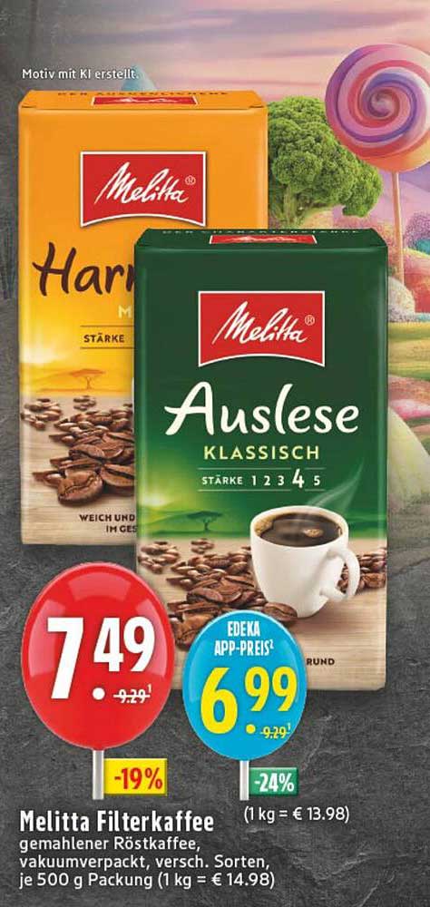 Melitta Filterkaffee, gemahlener Röstkaffee, vakuumverpackt, verschiedenste Sorten, 500 g