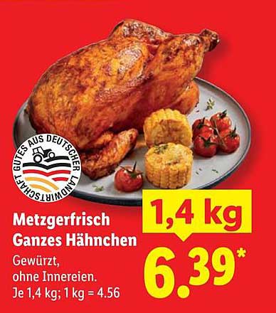 Metzgerfrisch Ganzes Hähnchen 1,4 kg
