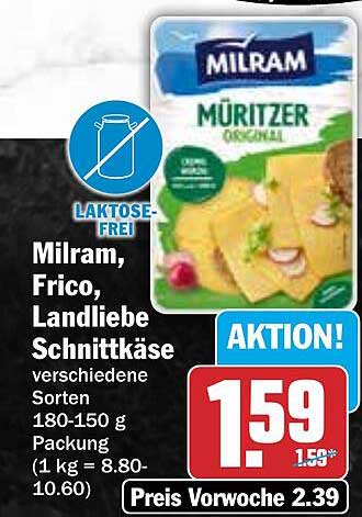 Milram, Frico, Landliebe Schnittkäse - verschiedene Sorten 180-150 g