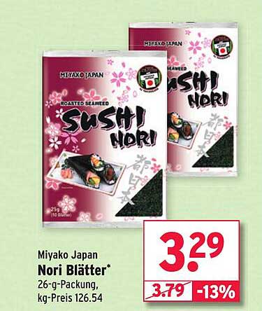 Miyako Japan Nori Blätter 26g Packung