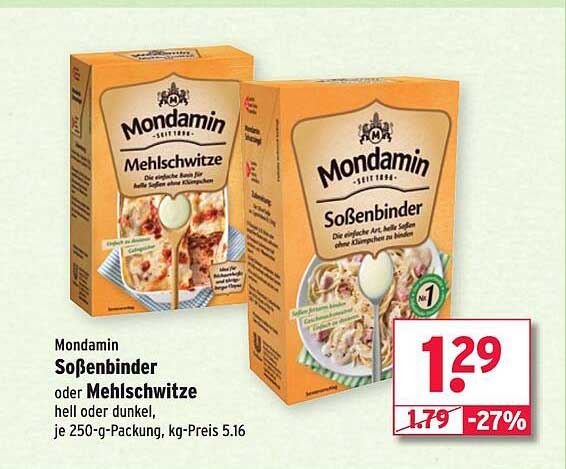 Mondamin Soßenbinder oder Mehlschwitze, 250-g-Packung