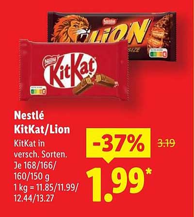 Nestlé KitKat/Lion - Genuss in verschiedenen Sorten
