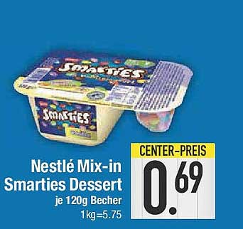 Nestlé Mix-in Smarties Dessert je 120g Becher