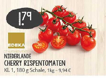 Niederlande Cherry Rispentomaten Kl. 1, 180 g Schale