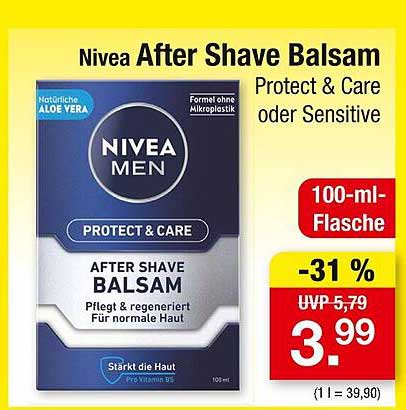 Nivea After Shave Balsam Protect & Care oder Sensitive 100 ml