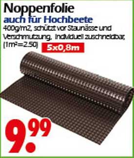 Noppenfolie auch für Hochbeete