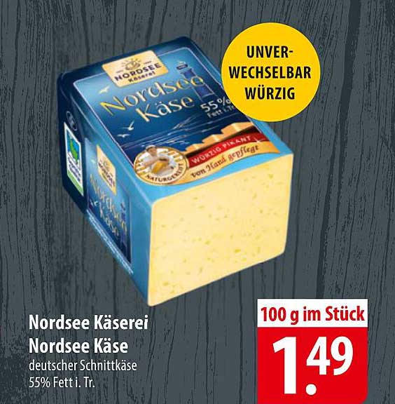 Nordsee Käse von Nordsee Käsererei - 100 g für nur 1,49 €