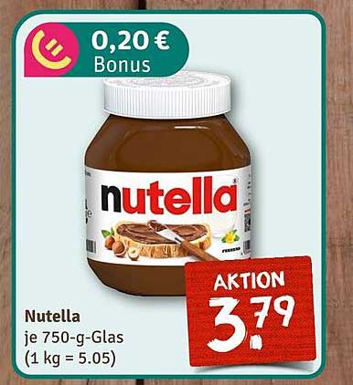 Nutella 750 g-Glas - Aktionspreis nur für kurze Zeit!