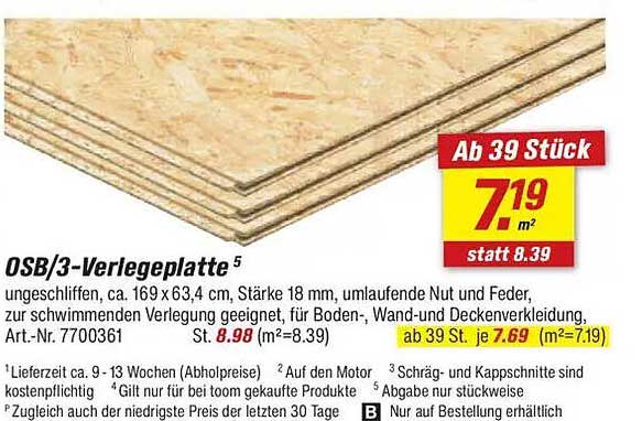 OSB/3-Verlegeplatte 18 mm - Ideal für Ihr Bauprojekt