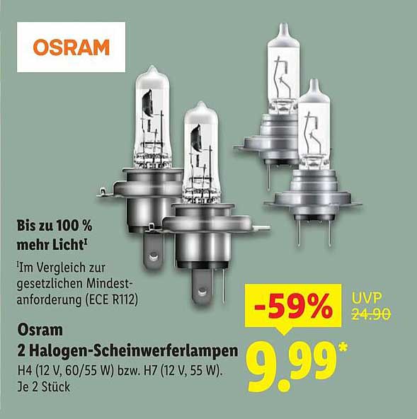 Osram 2 Halogen-Scheinwerferlampen