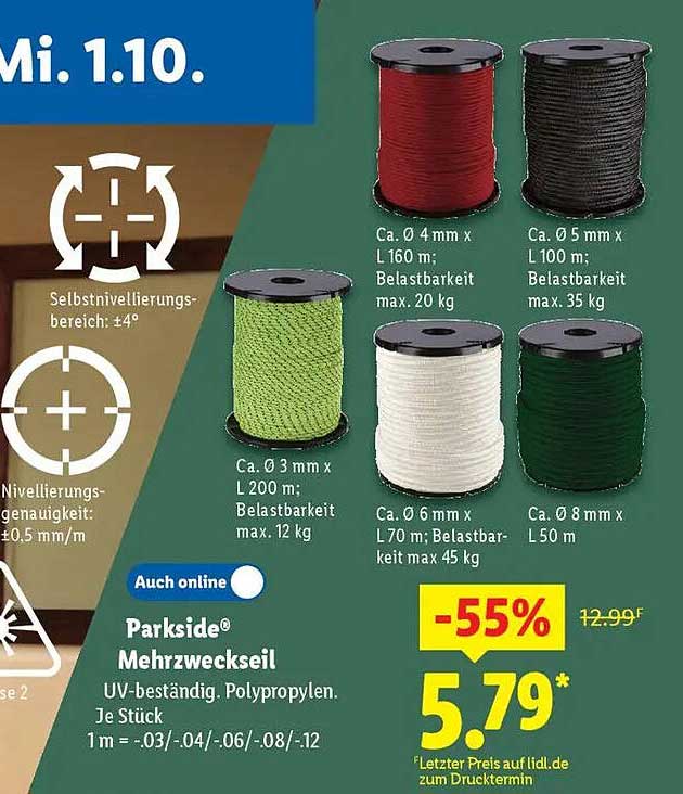 Parkside® Mehrzweckseil UV-beständig, Polypropylen