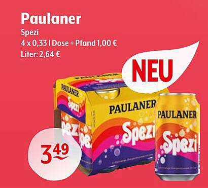 Paulaner Spezi 4 x 0,33 l Dose