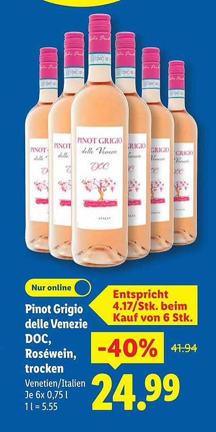 Pinot Grigio delle Venezie DOC, Roséwein, trocken