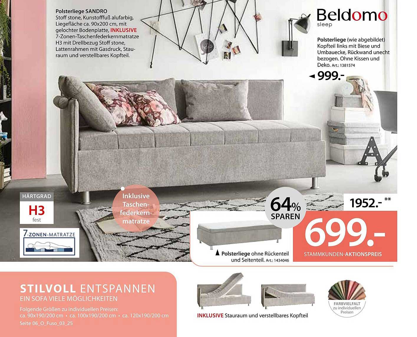 Polsterliege Beldomo sleep - Stilvoll entspannen