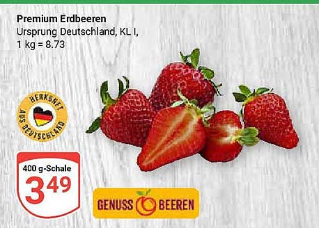 Premium Erdbeeren 400 g - Frische aus Deutschland