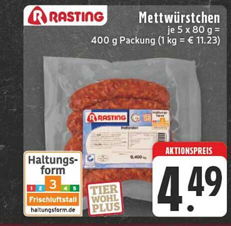 Rasting Mettwürstchen 400 g