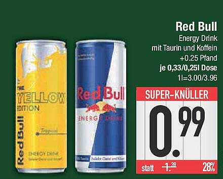 Red Bull Energy Drink - 0,99 € (statt 1,32 €)