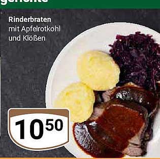 Rinderbraten mit Apfelrotkohl und Klößen