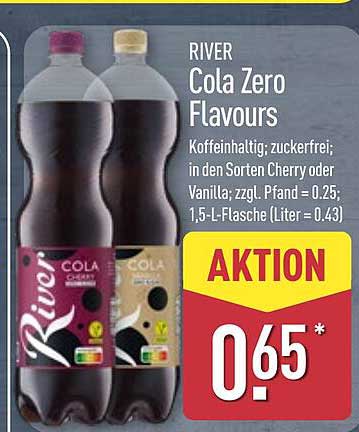 RIVER Cola Zero Flavours - Koffeinhaltig, zuckerfrei