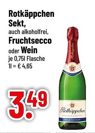 Rotkäppchen Sekt, auch alkoholfrei, Fruchtsecco oder Wein je 0,75l Flasche