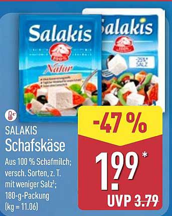 SALAKIS Schafskäse 180 g - Natur und klassisch