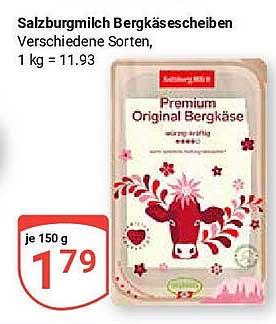 Salzburgmilch Bergkäsescheiben, verschiedene Sorten