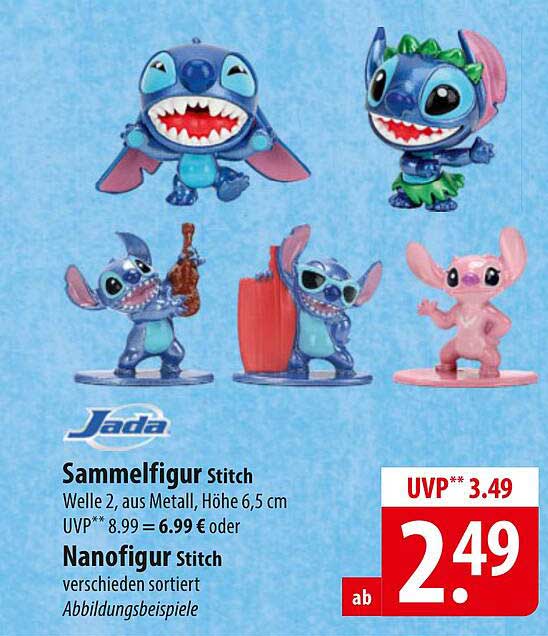Sammelfigur Stitch Welle 2 aus Metall, Höhe 6,5 cm
