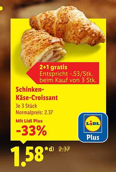 Schinken-Käse-Croissant – 2+1 gratis