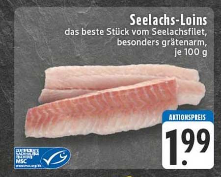 Seelachs-Loins - das beste Stück vom Seelachsfilet, besonders grätenarm, je 100 g