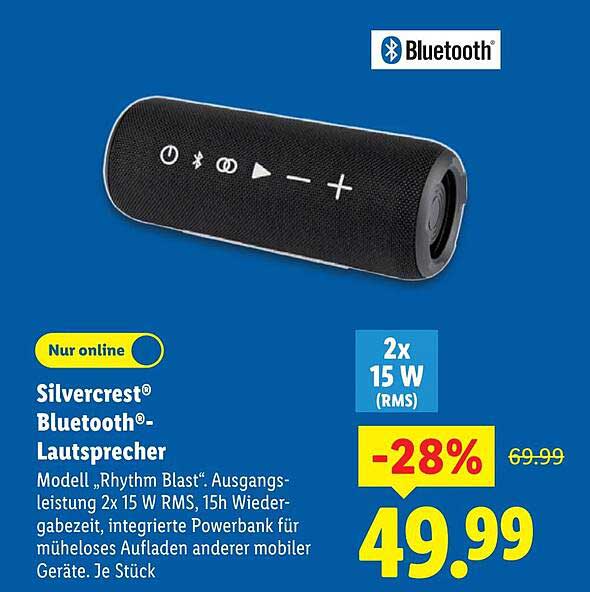 Silvercrest® Bluetooth®-Lautsprecher Modell „Rhythm Blast“