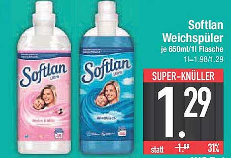 Softlan Weichspüler je 650ml/1l Flasche