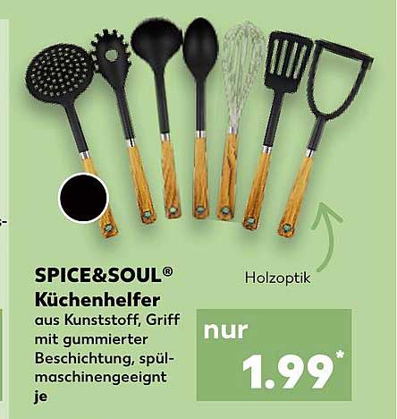 SPICE&SOUL® Küchenhelfer aus Kunststoff, Griff mit gummierter Beschichtung, spülmaschinengeeignet