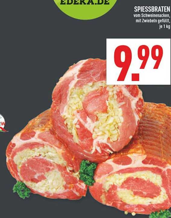 SPIESSBRATEN vom Schweinenacken, mit Zwiebeln gefüllt, je 1 kg