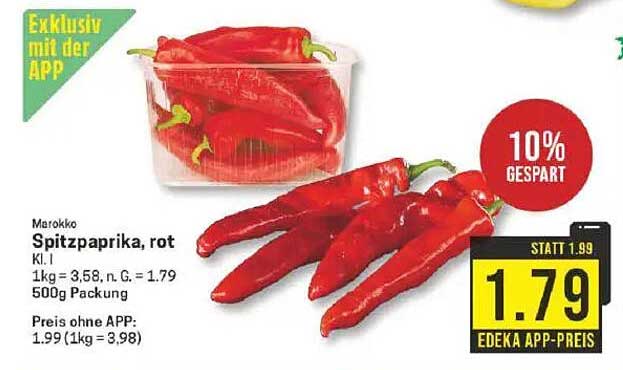 Spitzpaprika, rot - 500g Packung