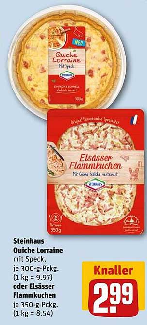 Steinhaus Quiche Lorraine mit Speck, je 300-g-Pckg.