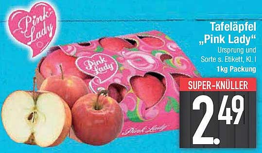 Tafeläpfel "Pink Lady" 1 kg Packung
