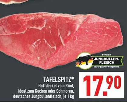 Tafelschnitt* Hüftdeckel vom Rind - Ideal zum Kochen oder Schmoren, deutsches Jungbullenfleisch, je 1 kg