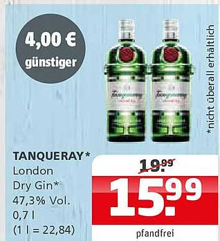 Tanqueray London Dry Gin 0,7 l zum Aktionspreis