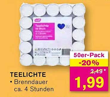 Teelichter - 50er-Pack
