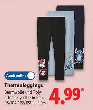 Thermoleggings aus Baumwolle und Polyester (recycelt)