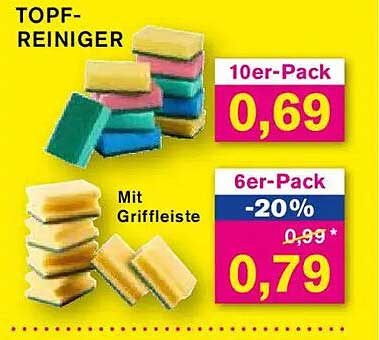 TOPF-REINIGER 10er-Pack und 6er-Pack mit Griffleiste