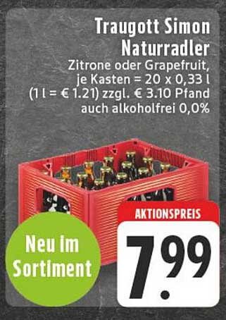 Traugott Simon Naturradler - Zitrone oder Grapefruit, je Kasten