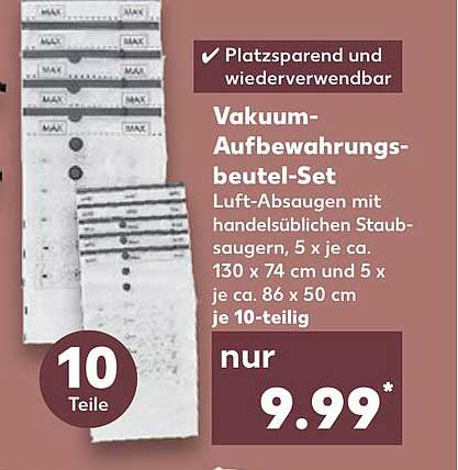 Vakuum-Aufbewahrungsbeutel-Set 10-teilig