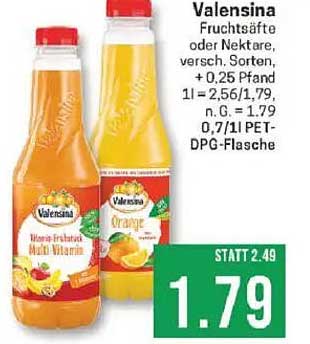 Valensina Fruchtsäfte oder Nektare, versch. Sorten