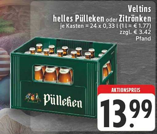 Veltins helles Pülleken oder Zitrönken – Kastenpreis