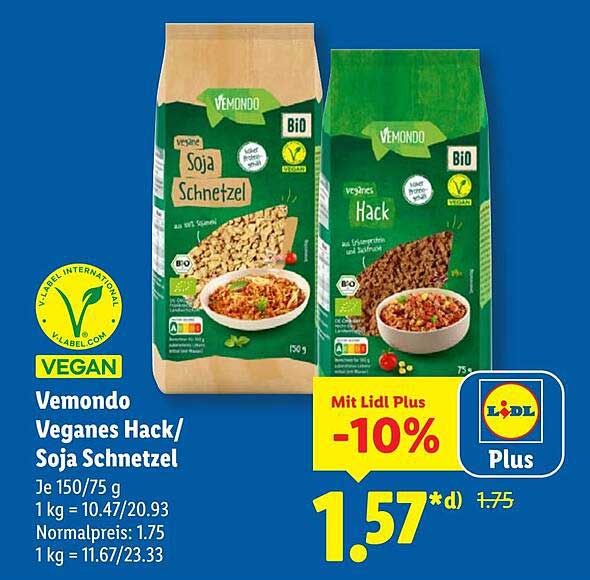 Vemondo Veganes Hack/Soja Schnetzel 150 g