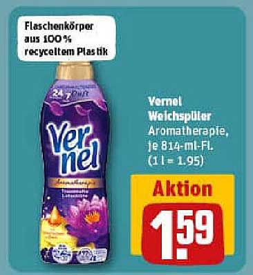Vernel Weichspüler Aromatherapie, je 814-ml-Fl.