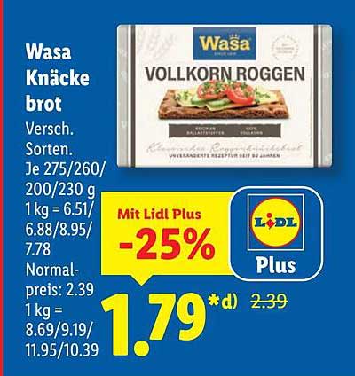 Wasa Knäckebrot Vollkorn Roggen